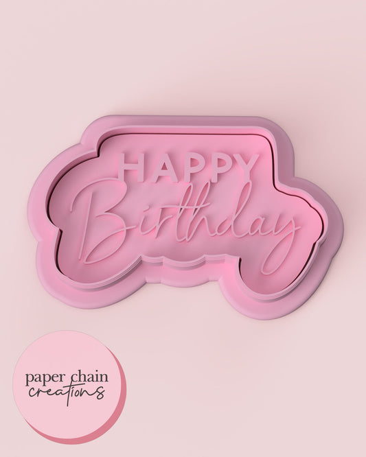 Happy Birthday Cookie Cutter and Fondant Embosser