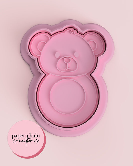 Teddy Bear Teething Ring Cookie Cutter and Fondant Embosser