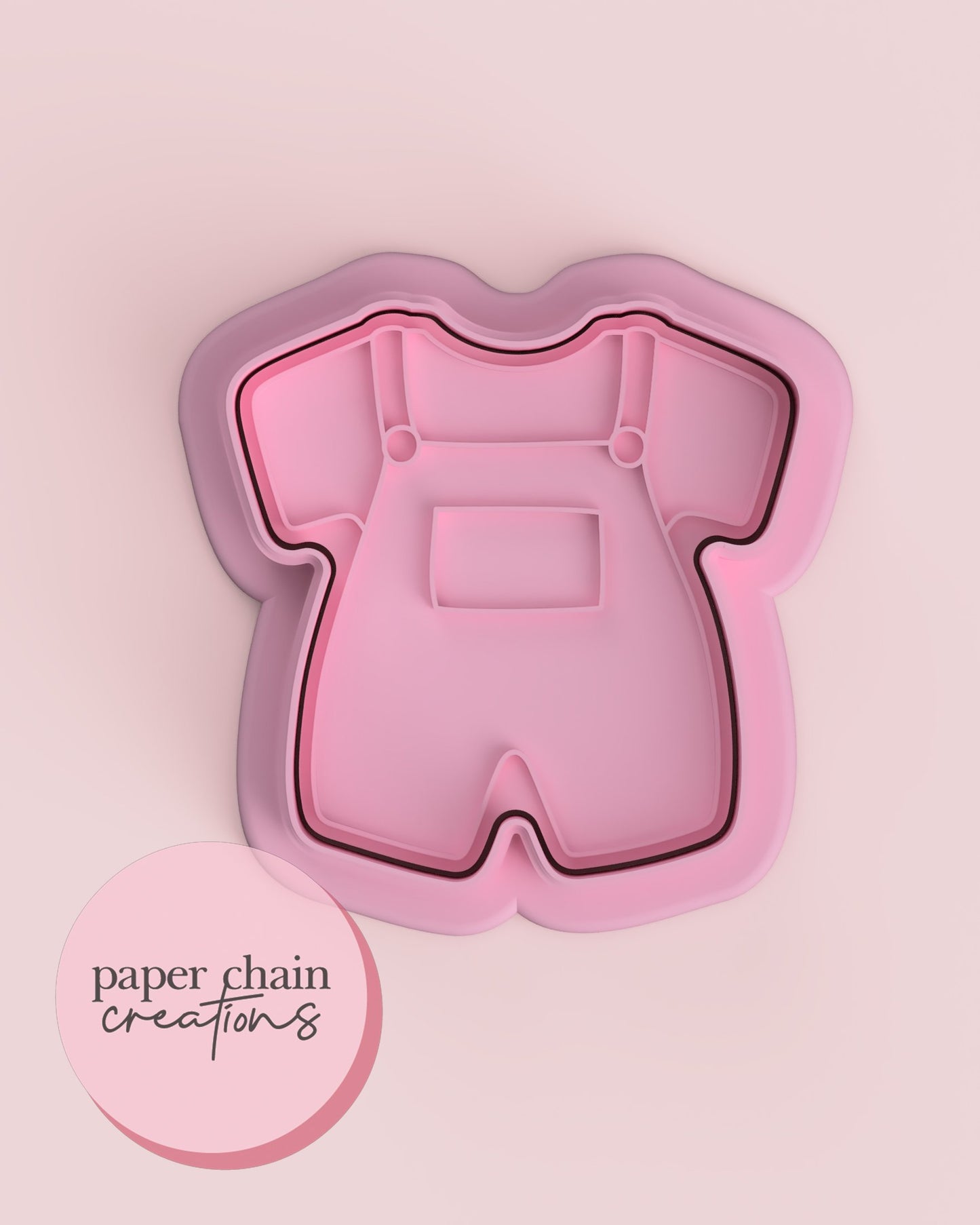 Baby Overalls Fondant Embosser and Cookie Cutter