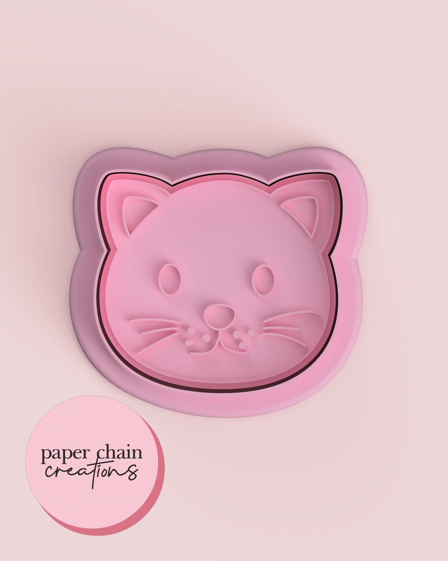 Cat Face Cookie Cutter and Fondant Embosser