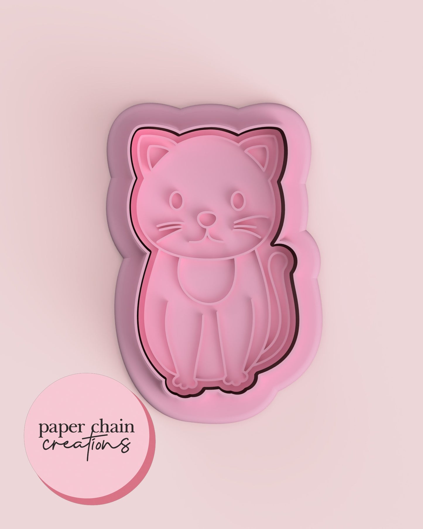 Cat with Body Cookie Cutter and Fondant Embosser