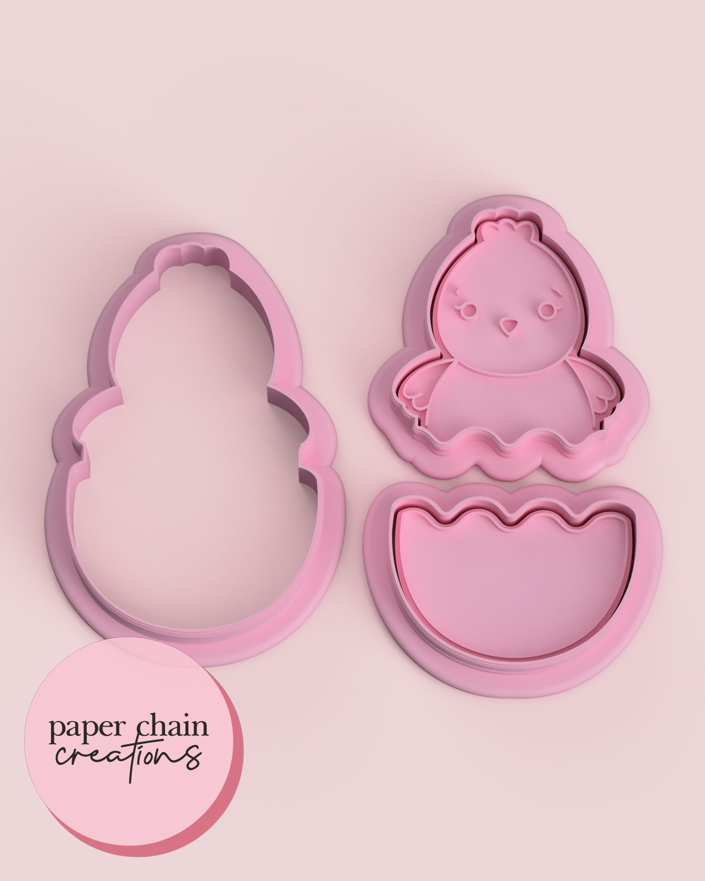 Chick in an Egg Cookie Cutters and Fondant Embossers SET