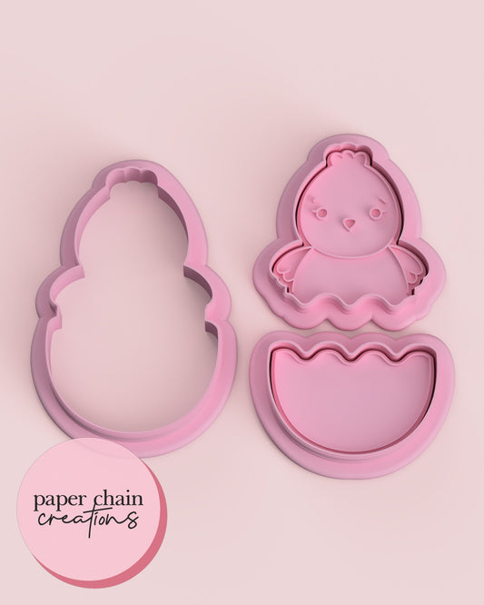 Chick in an Egg Cookie Cutters and Fondant Embossers SET