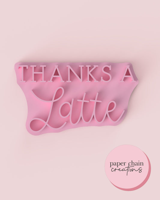 Thanks A Latte Coffee Themed Fondant Embosser