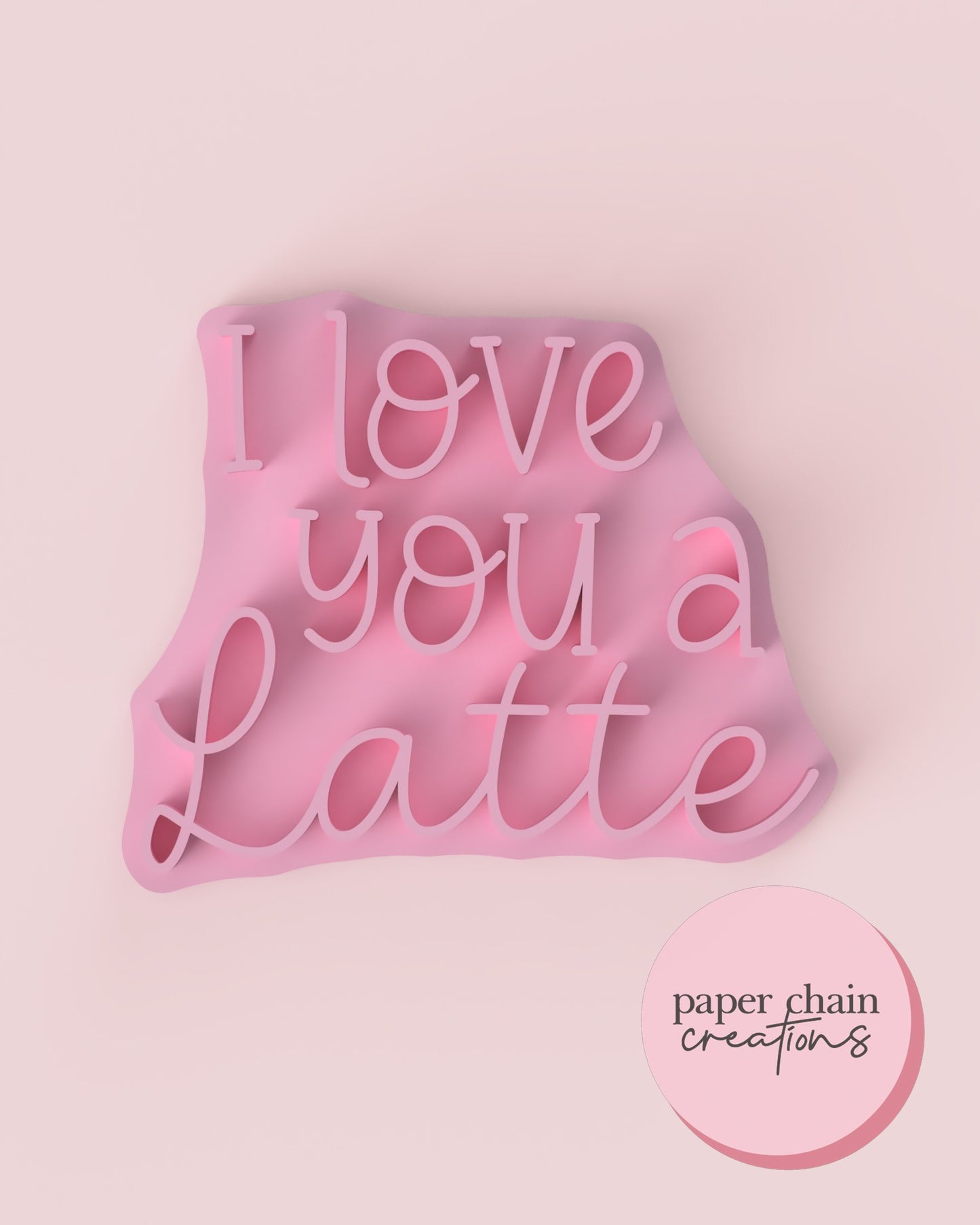 I love you a Latte Coffee Themed Fondant Embosser