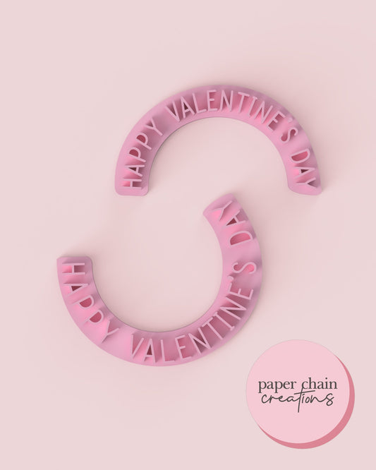 Curved Happy Valentine's Day Fondant Embossers