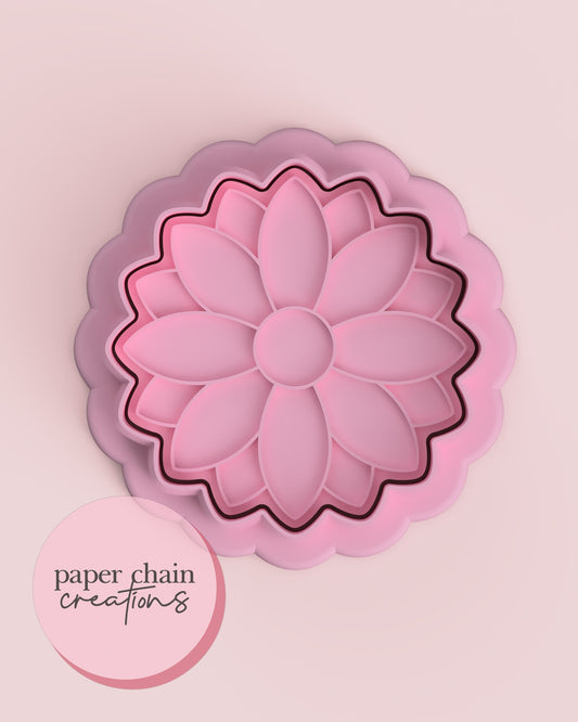 Custard Flower Cookie Cutter and Fondant Embosser