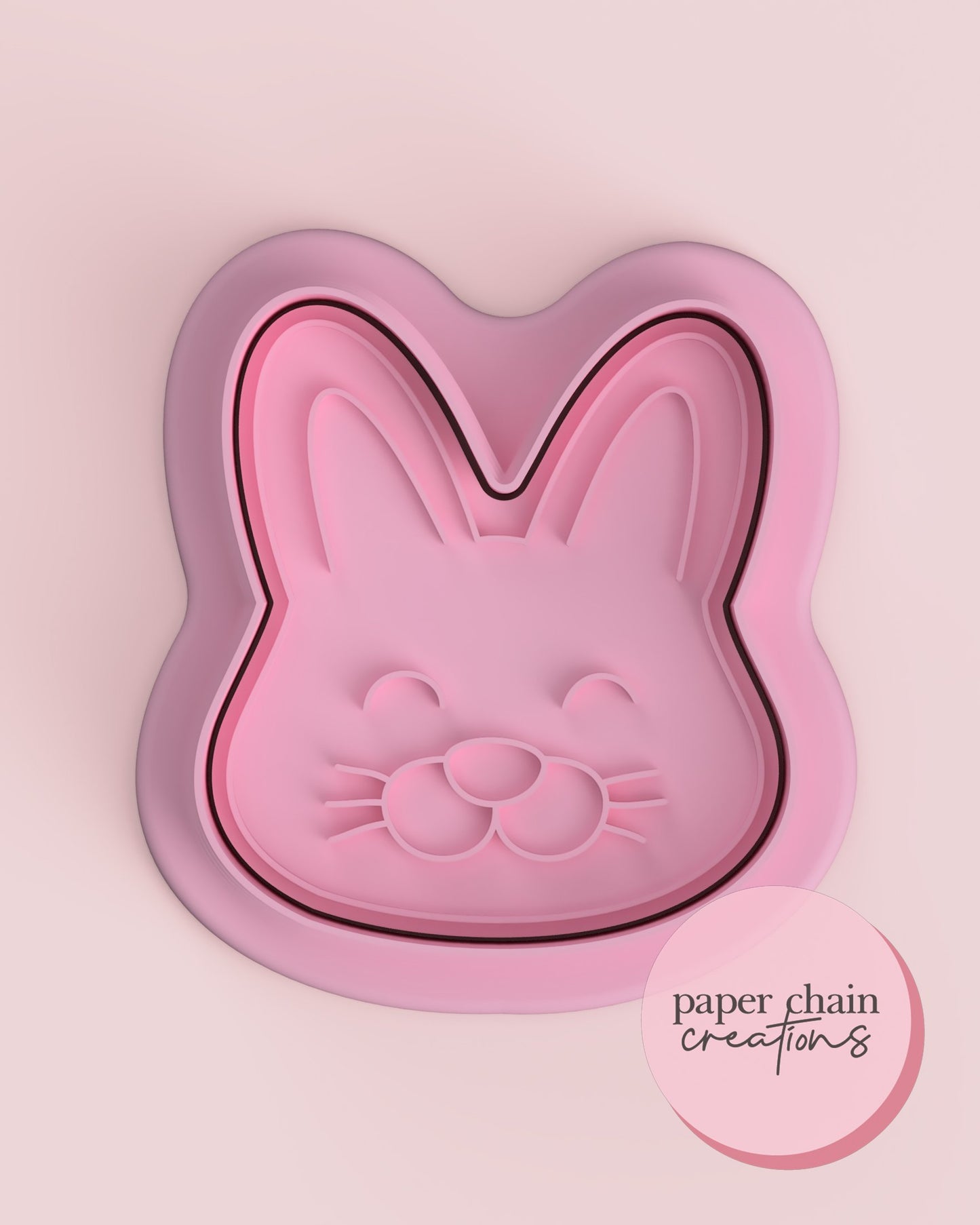 Cute Easter Bunny Cookie Cutter and Fondant Embosser