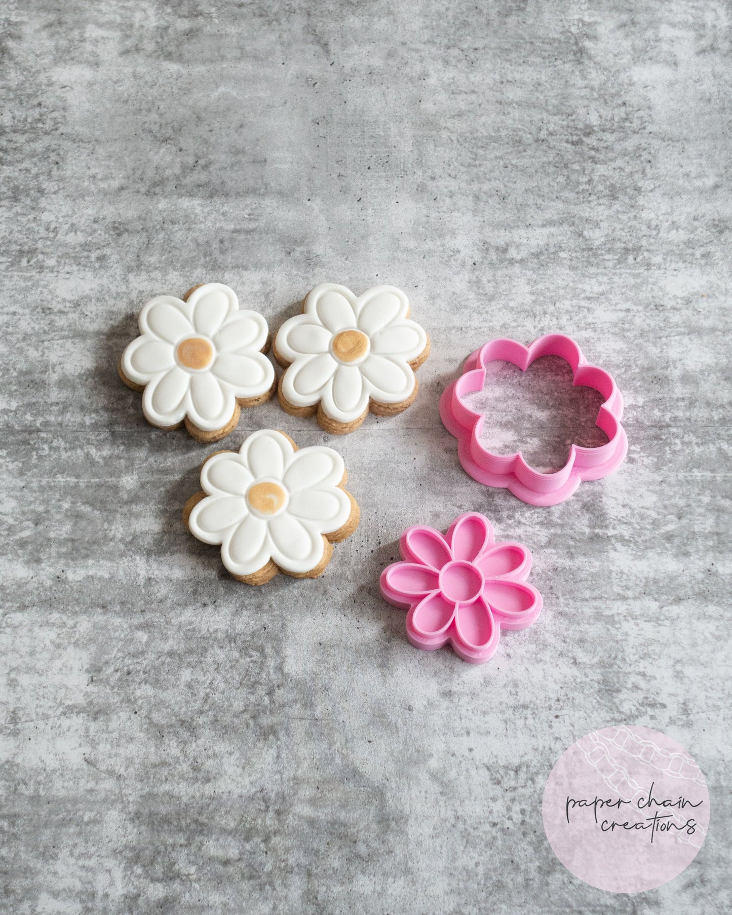 Simple Daisy Cookie Cutter and Fondant Embosser