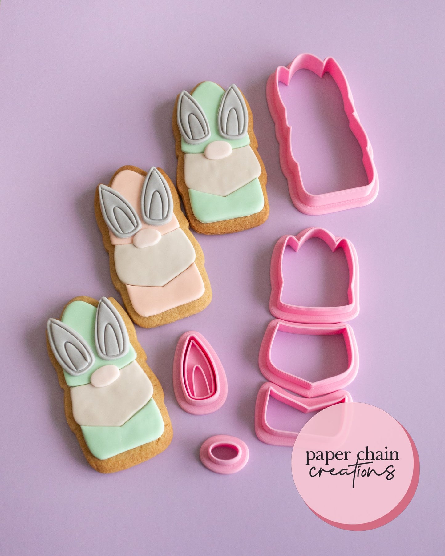 Easter Gnome Cookie Cutters and Fondant Embosser SET