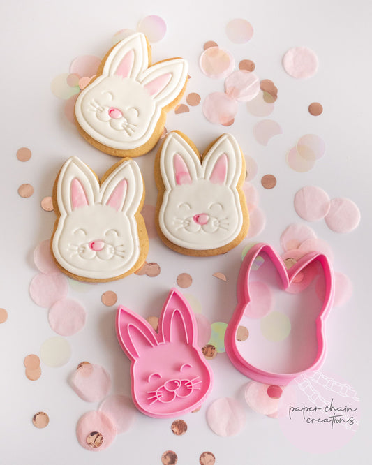 Easter Bunny with Pointy Ears Cookie Cutter and Fondant Embosser