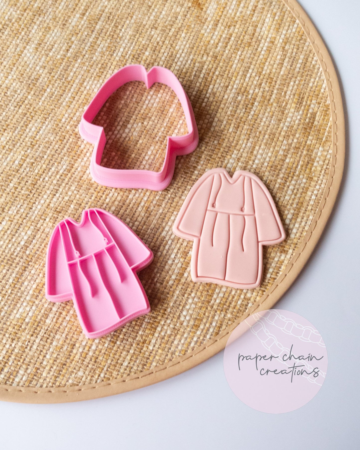 Graduation Robe Cookie Cutter and Fondant Embosser