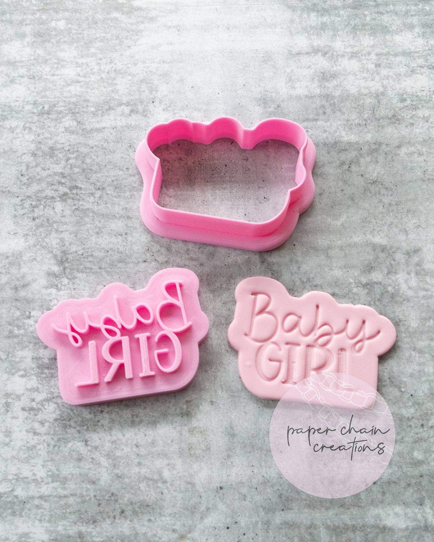 Baby Girl Cookie Cutter and Fondant Embosser