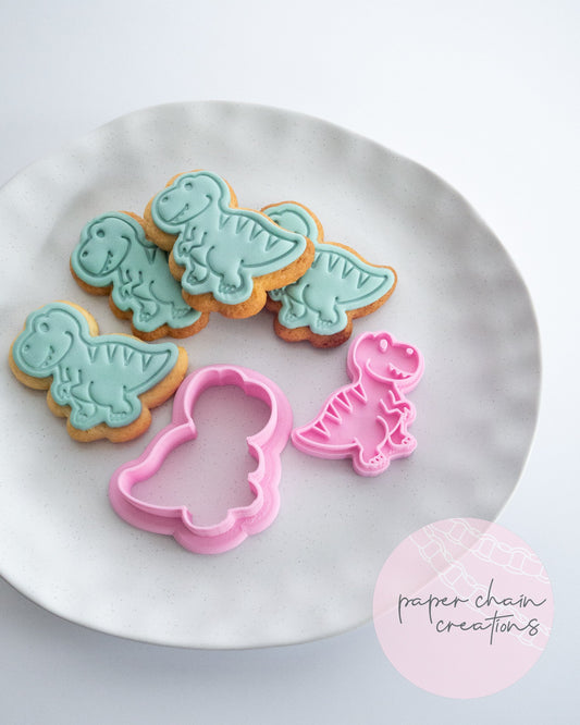 Trex Dinosaur Cookie Cutter and Fondant Embosser