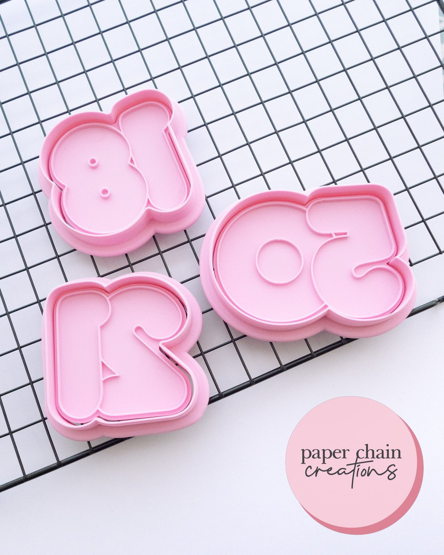 Bubble Number Cookie Cutter and Fondant Embosser