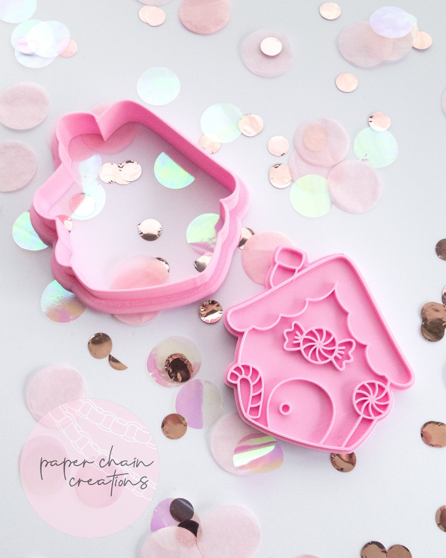 Lolly Gingerbread House Cookie Cutter and Fondant Embosser