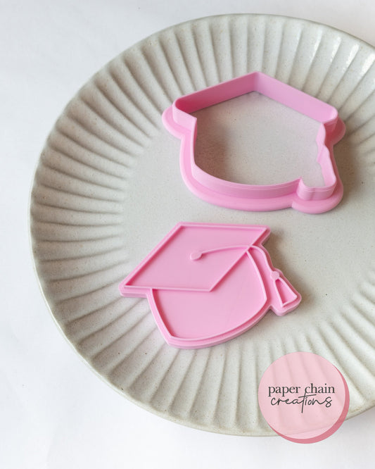 Graduation Cap Cookie Cutter and Fondant Embosser