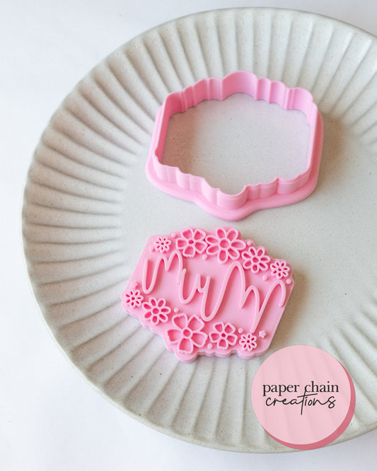 Mum Wreath Cookie Cutter and Fondant Embosser