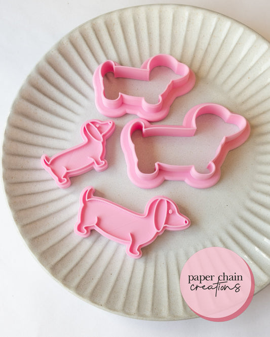 Sausage Dog Cookie Cutter and Fondant Embosser