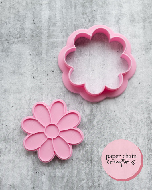 Eight Petal Daisy Cookie Cutter and Fondant Embosser