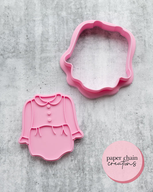 Baby Romper Cookie Cutter and Fondant Embosser