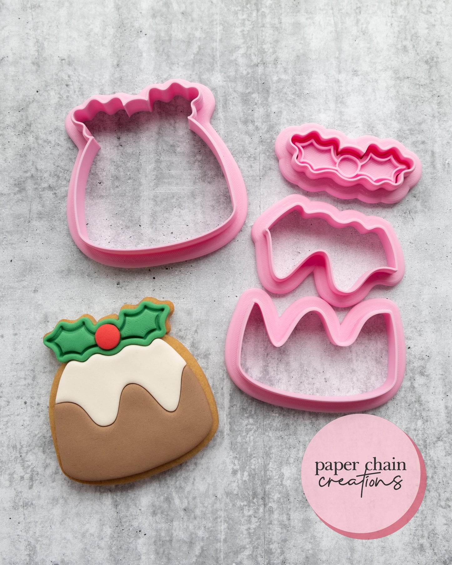 Christmas Pudding Cookie Cutters and Embosser SET