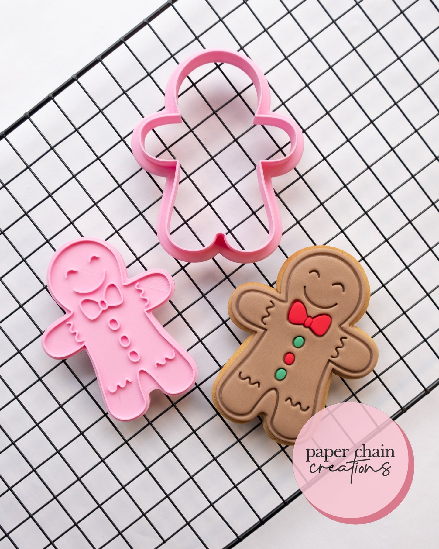 Gingerbread Person Cookie Cutter and Fondant Embosser