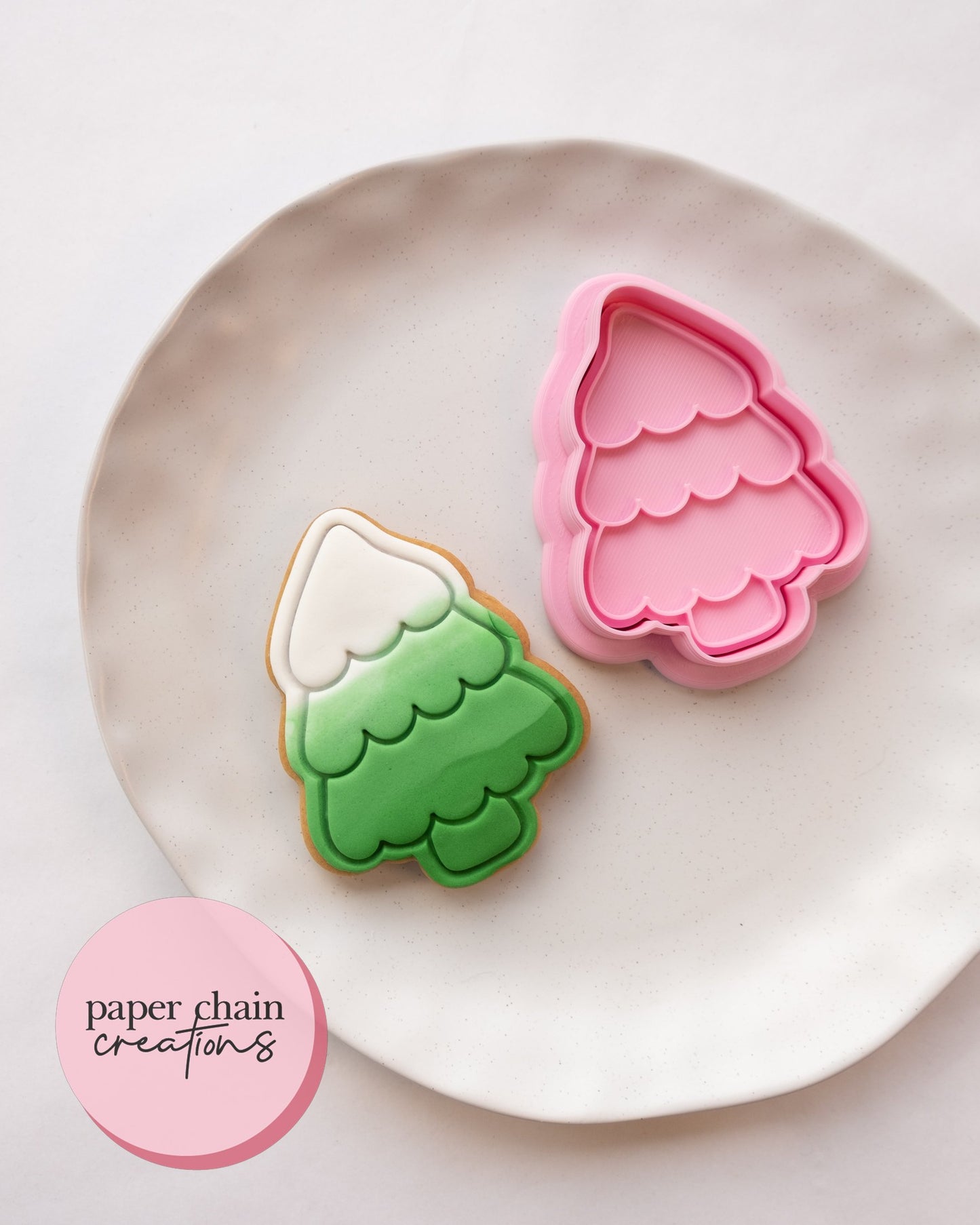 Christmas Tree V4 Cookie Cutter and Fondant Embosser