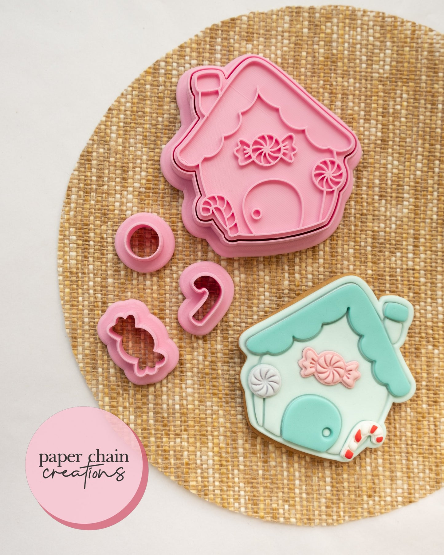 Lolly Gingerbread House Cookie Cutters and Embossers SET