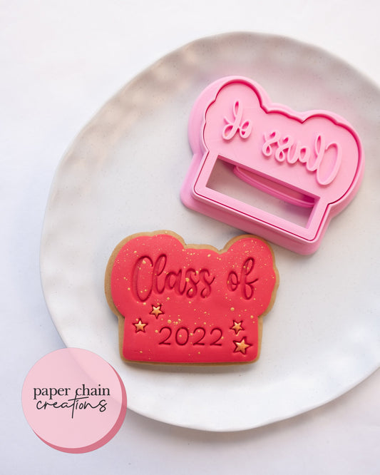 Class of Plaque Cookie Cutter and Fondant Embosser