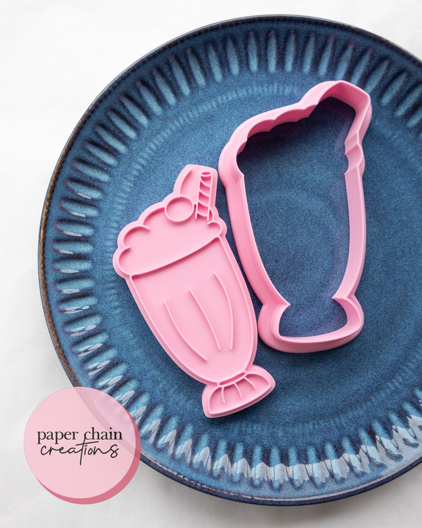 Milkshake Cookie Cutter and Fondant Embosser