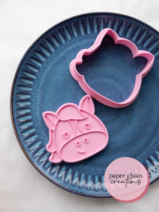 Horse Face Cookie Cutter and Fondant Embosser