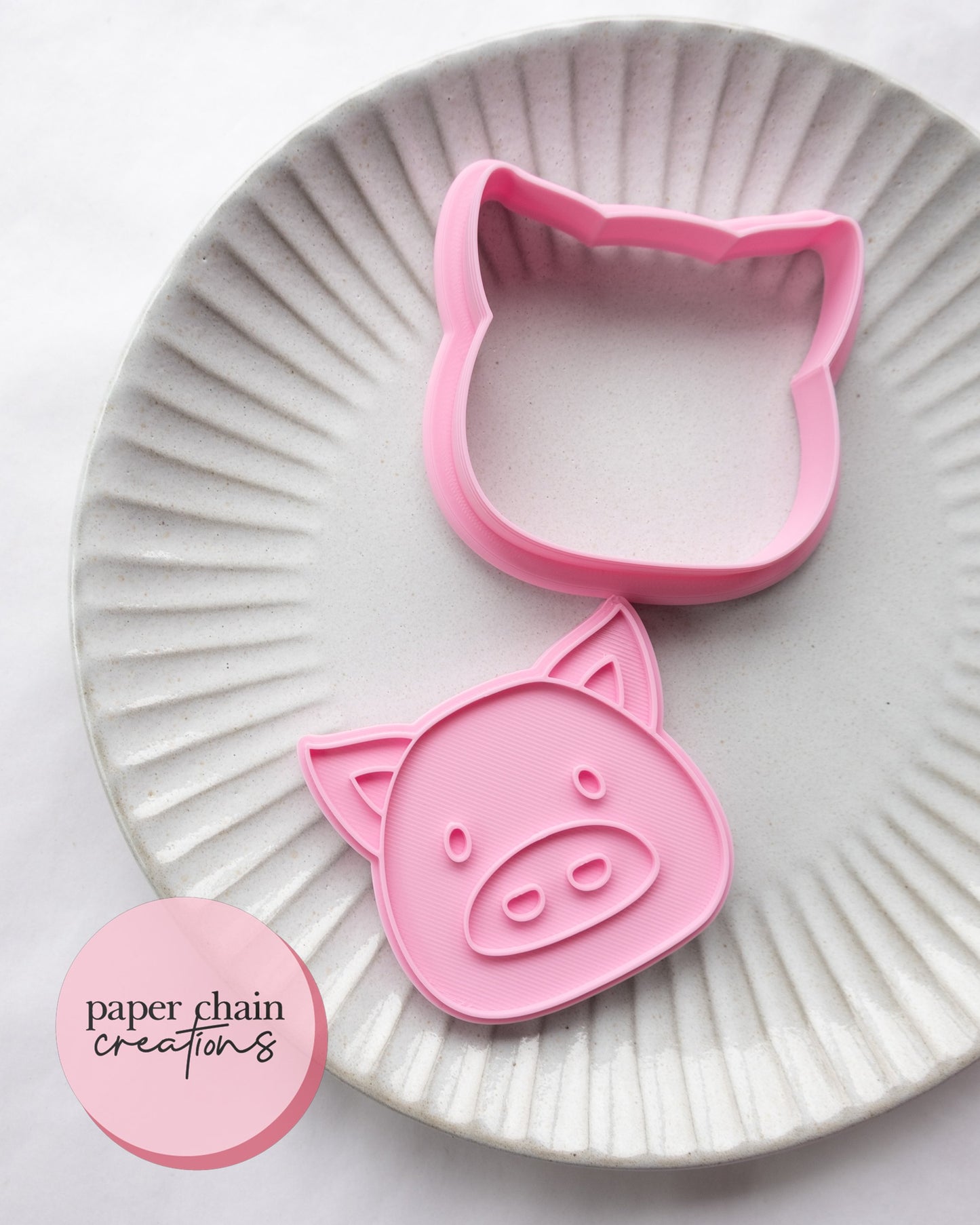 Pig Face Cookie Cutter and Fondant Embosser