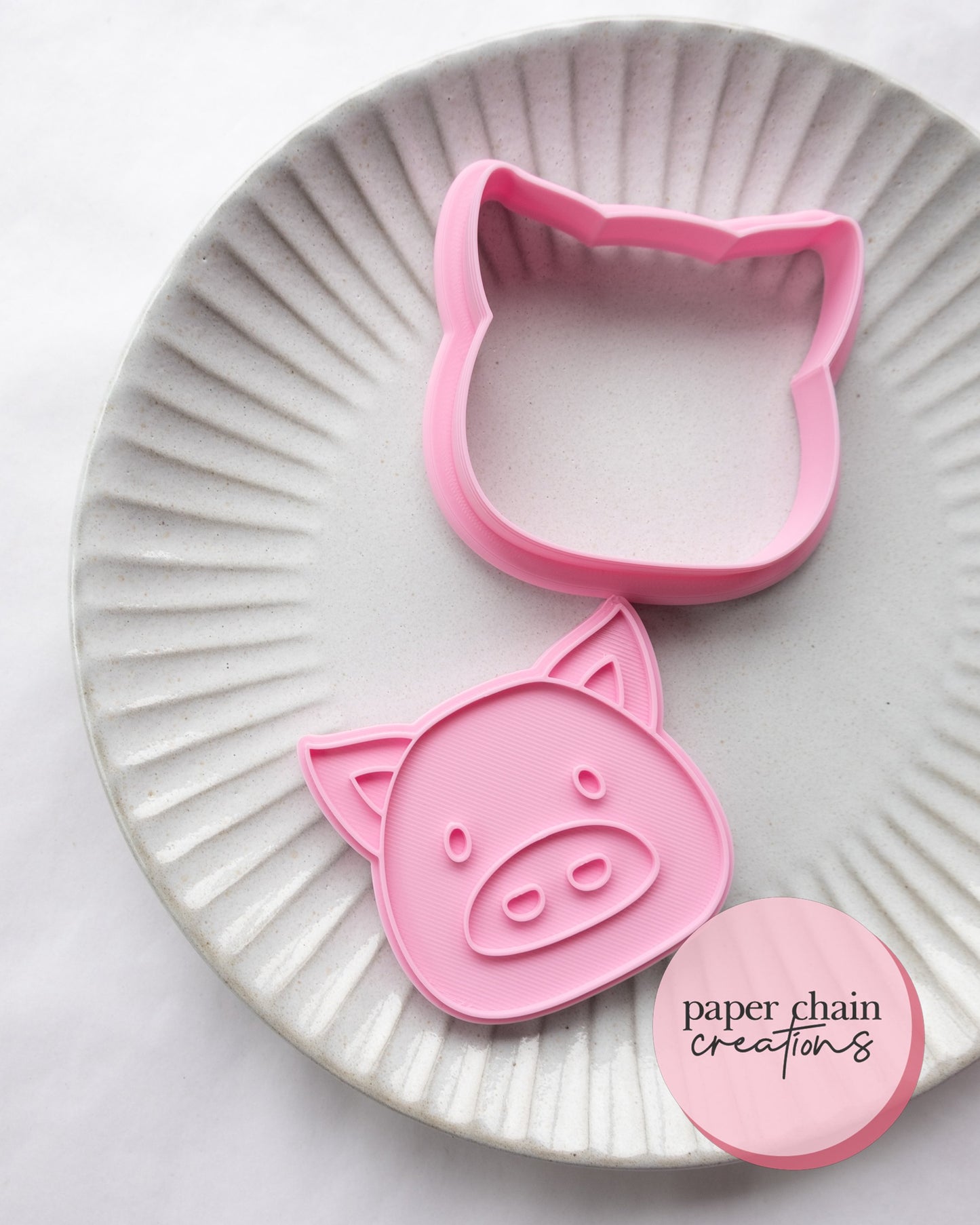 Pig Face Cookie Cutter and Fondant Embosser