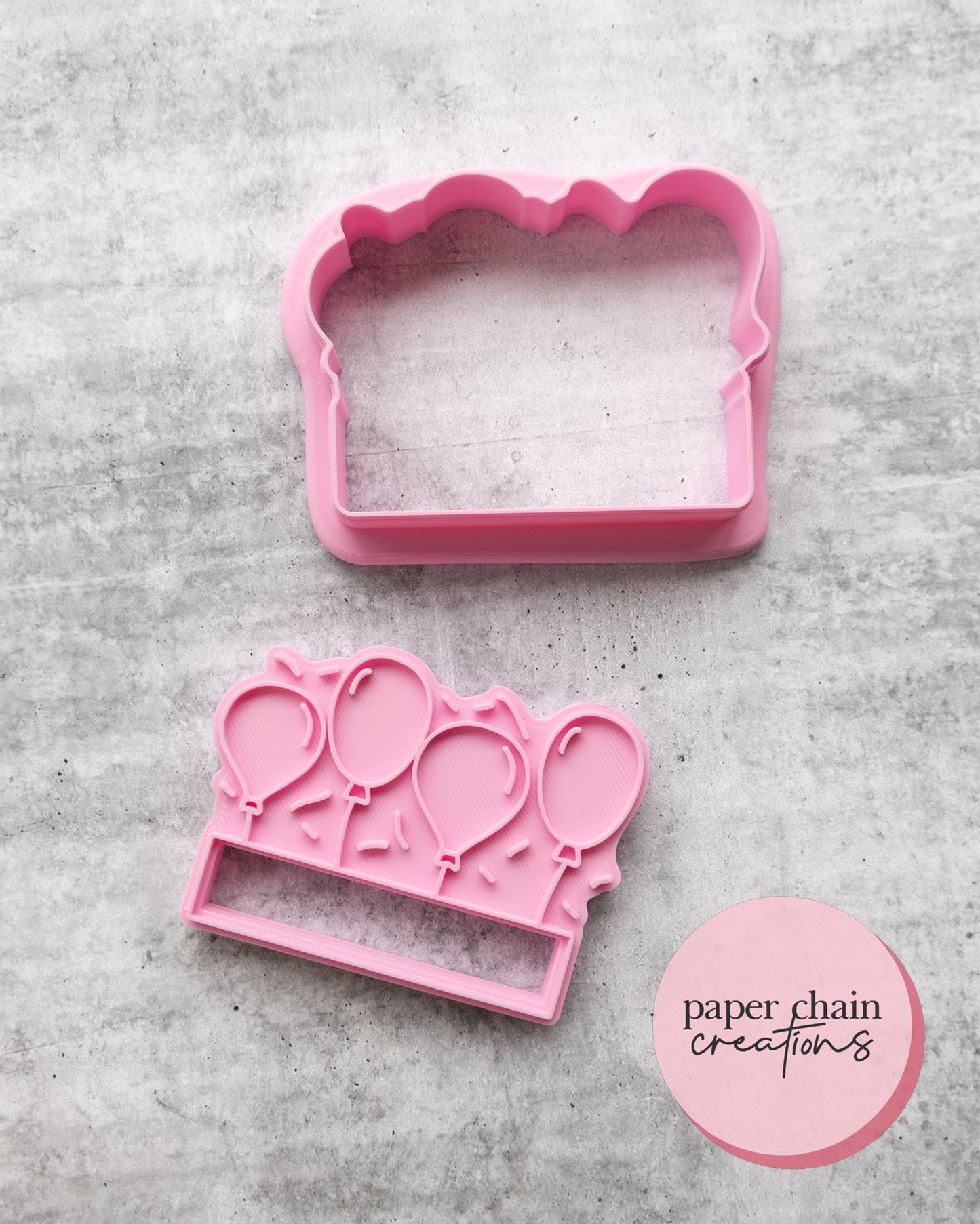 Balloon Plaque Cookie Cutter and Fondant Embosser