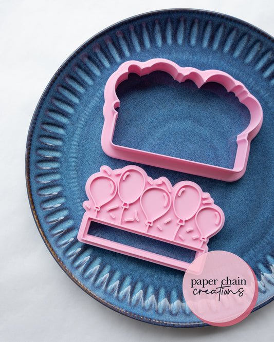 Balloon Plaque Cookie Cutter and Fondant Embosser