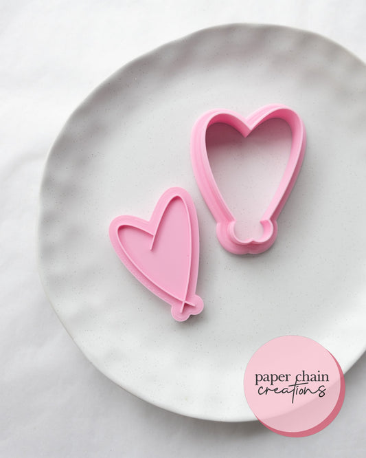 Modern Heart Cookie Cutter and Embosser