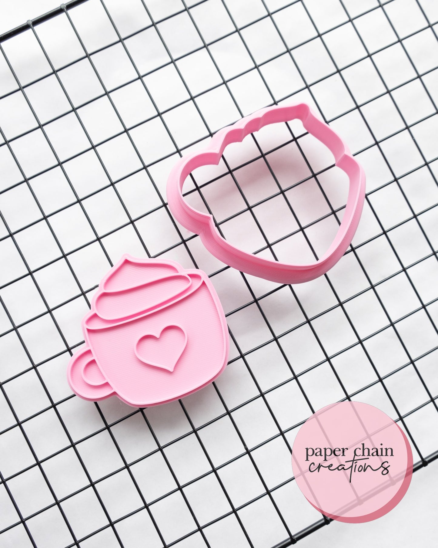 Love Hot Chocolate Mug Cookie Cutter and Fondant Embosser