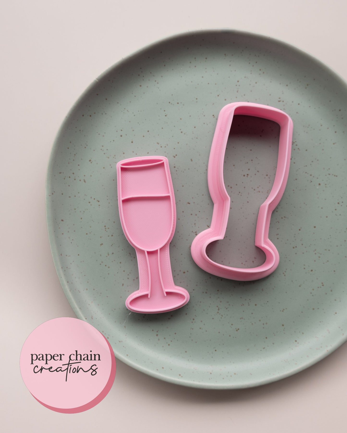 Champagne Flute Cookie Cutter and Embosser