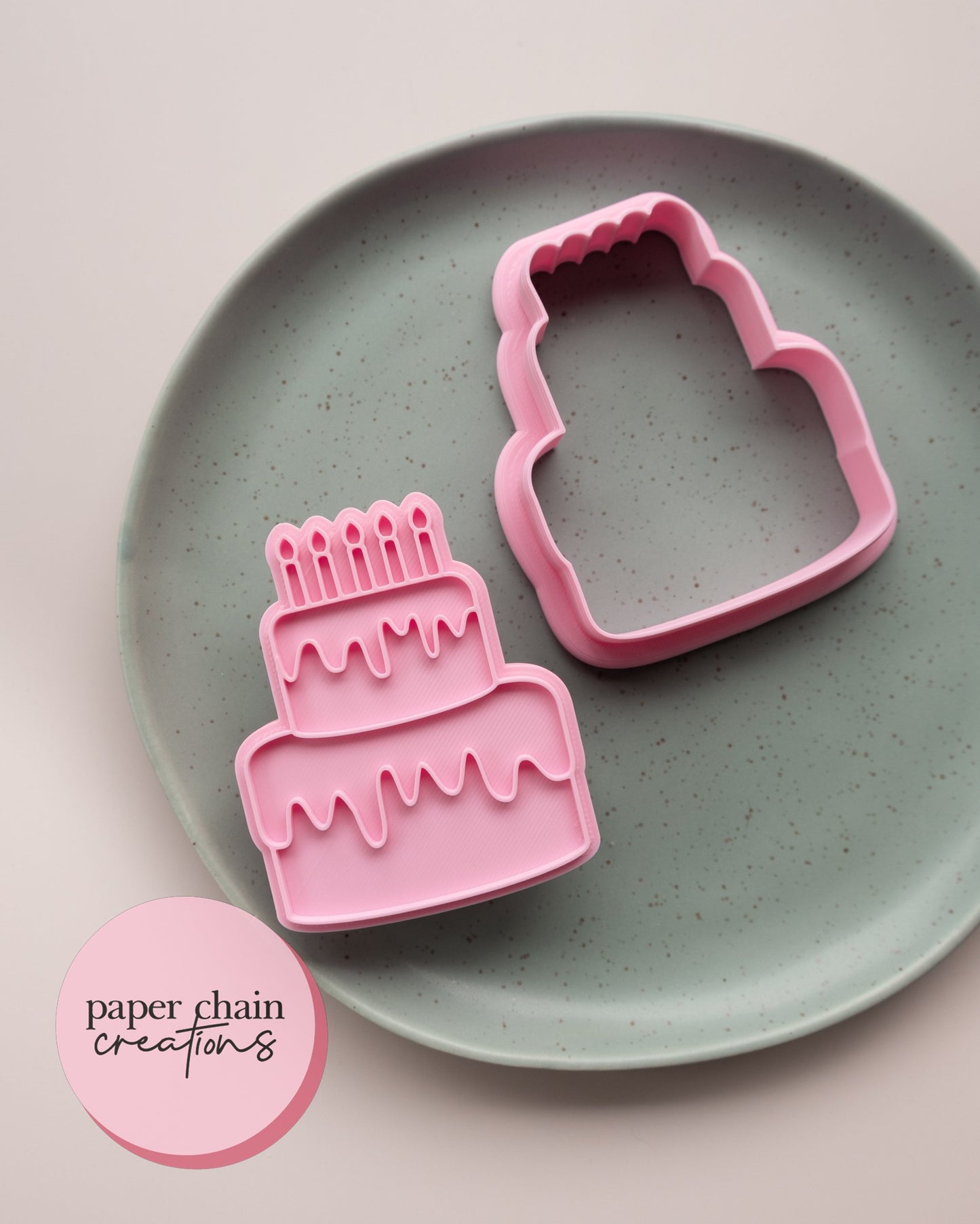 Two Tier Drip Cake Cookie Cutter and Embosser