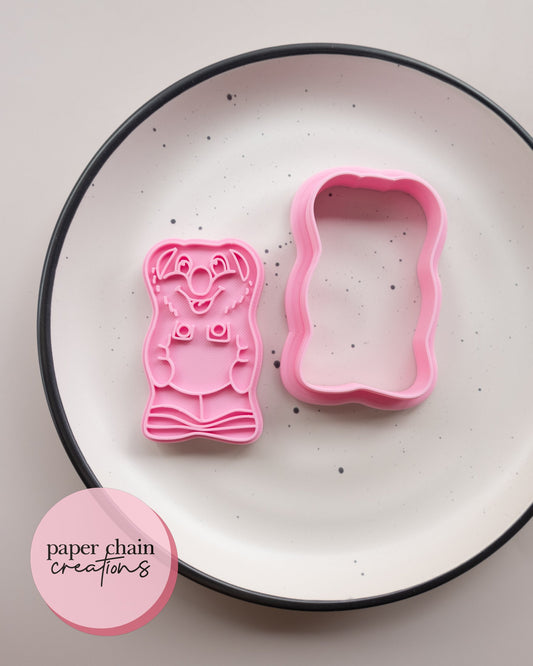 Chocolate Bear Lolly Cookie Cutter and Fondant Embosser