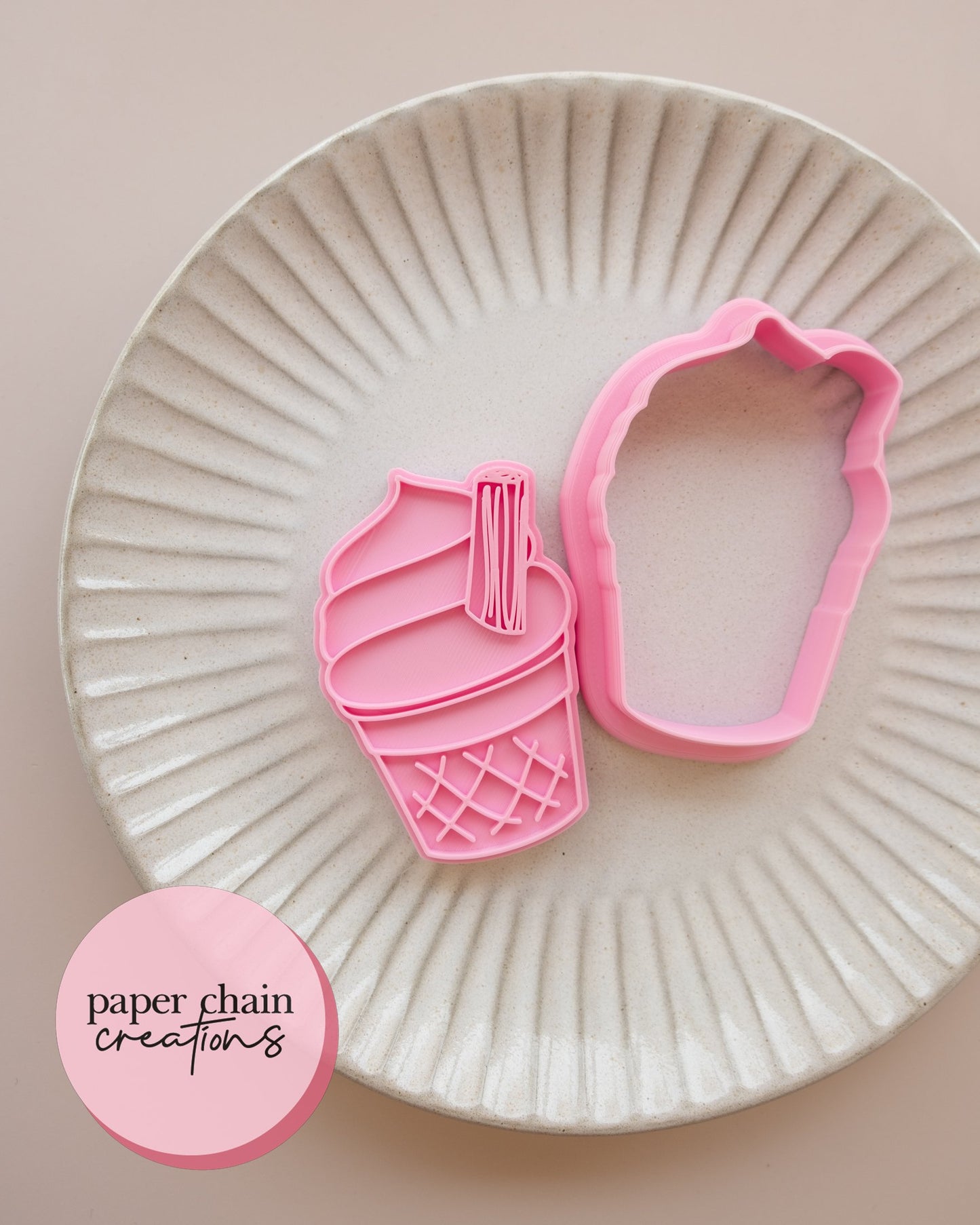 Soft Serve with Flake Cookie Cutter and Fondant Embosser