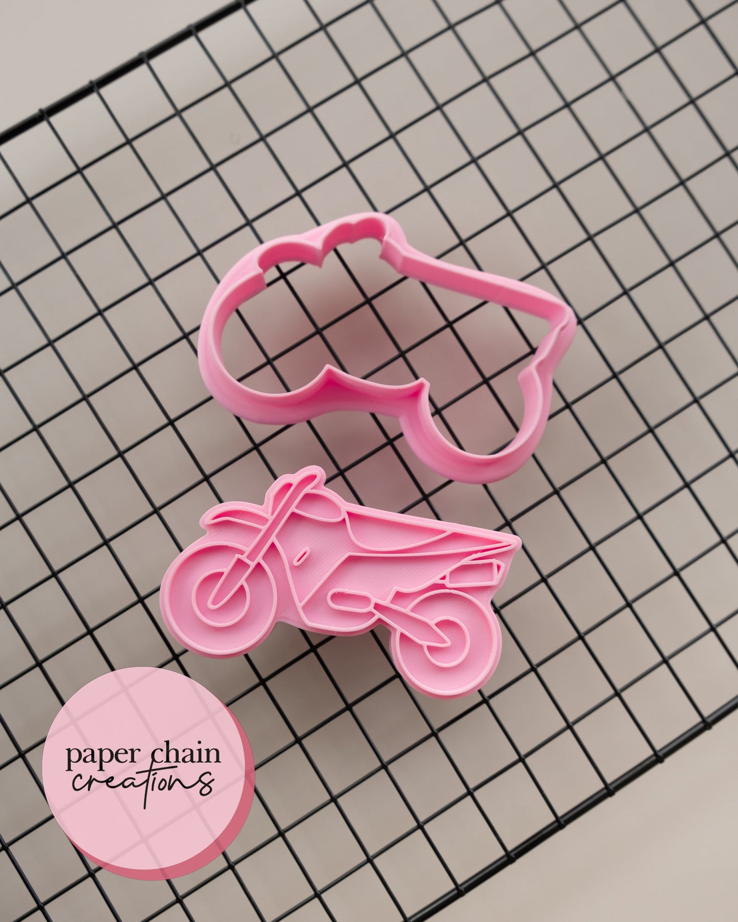 Dirt Bike Cookie Cutter and Fondant Embosser