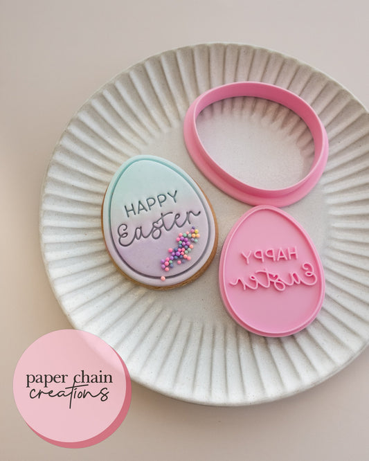 Easter Egg Cookie Cutter and Fondant Embosser