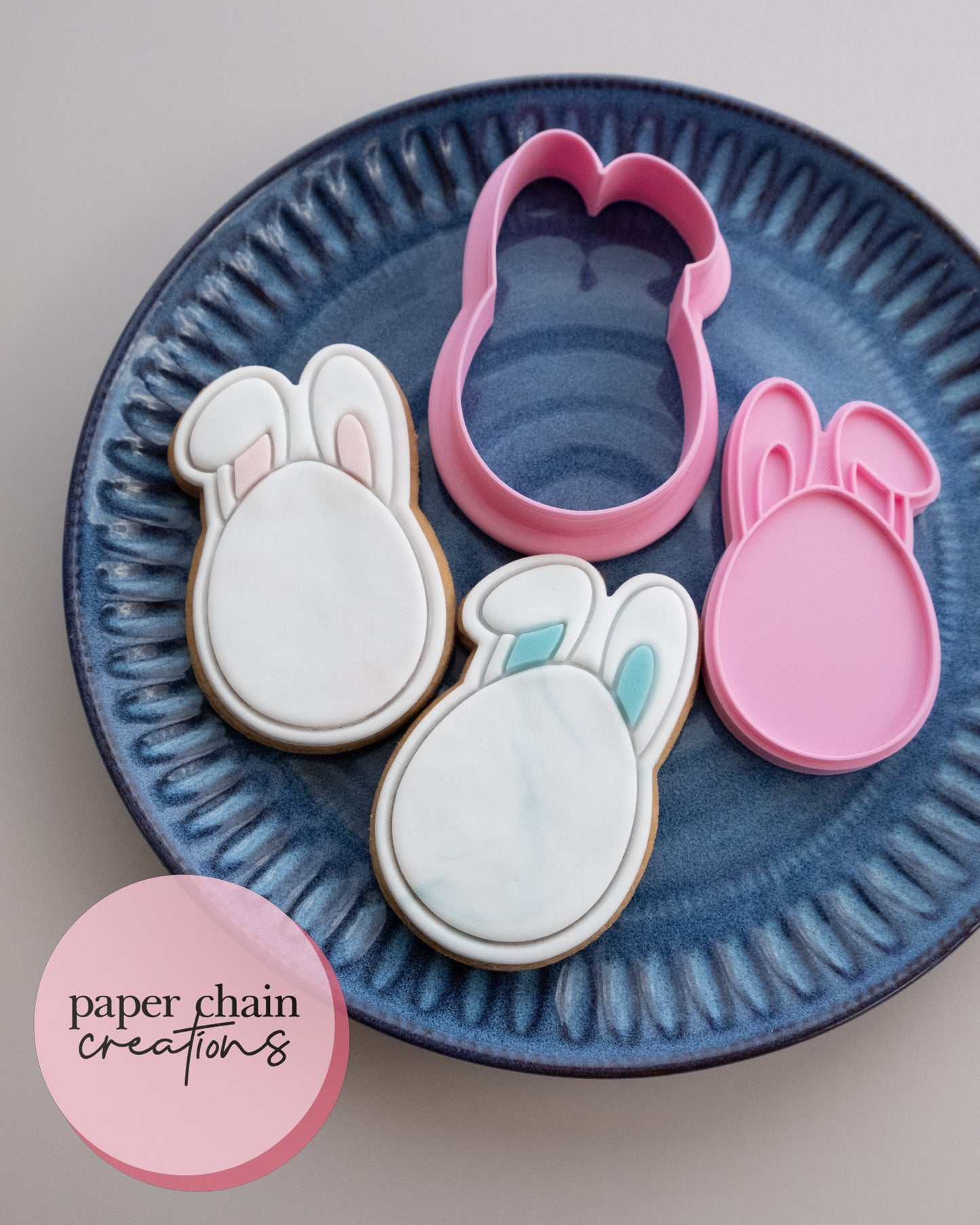 Easter Egg with Ears Cookie Cutter and Fondant Embosser