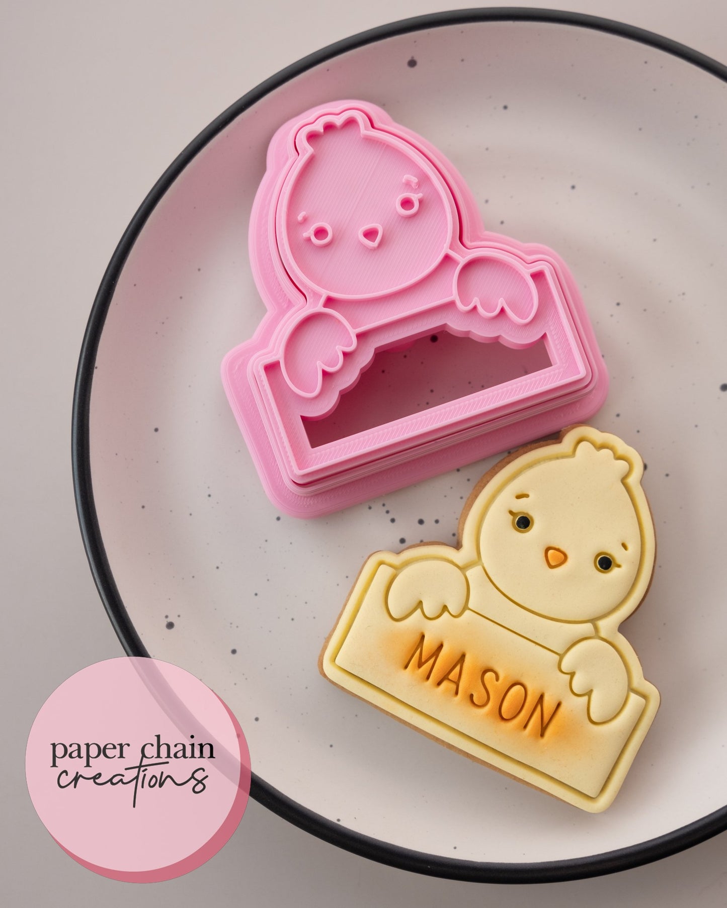 Chick Plaque Cookie Cutter and Fondant Embosser