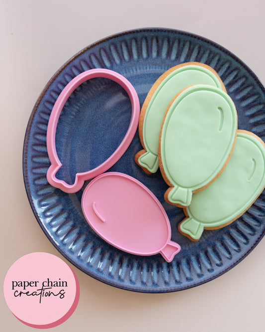 Narrow Balloon Cookie Cutter and Fondant Embosser