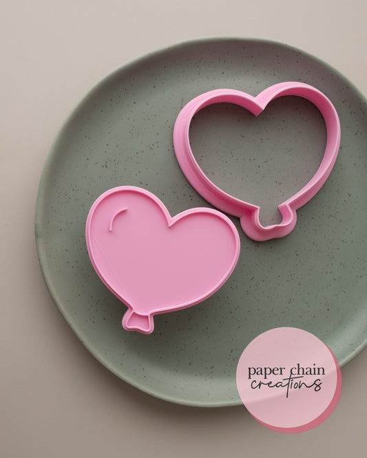 Heart Balloon Cookie Cutter and Embosser