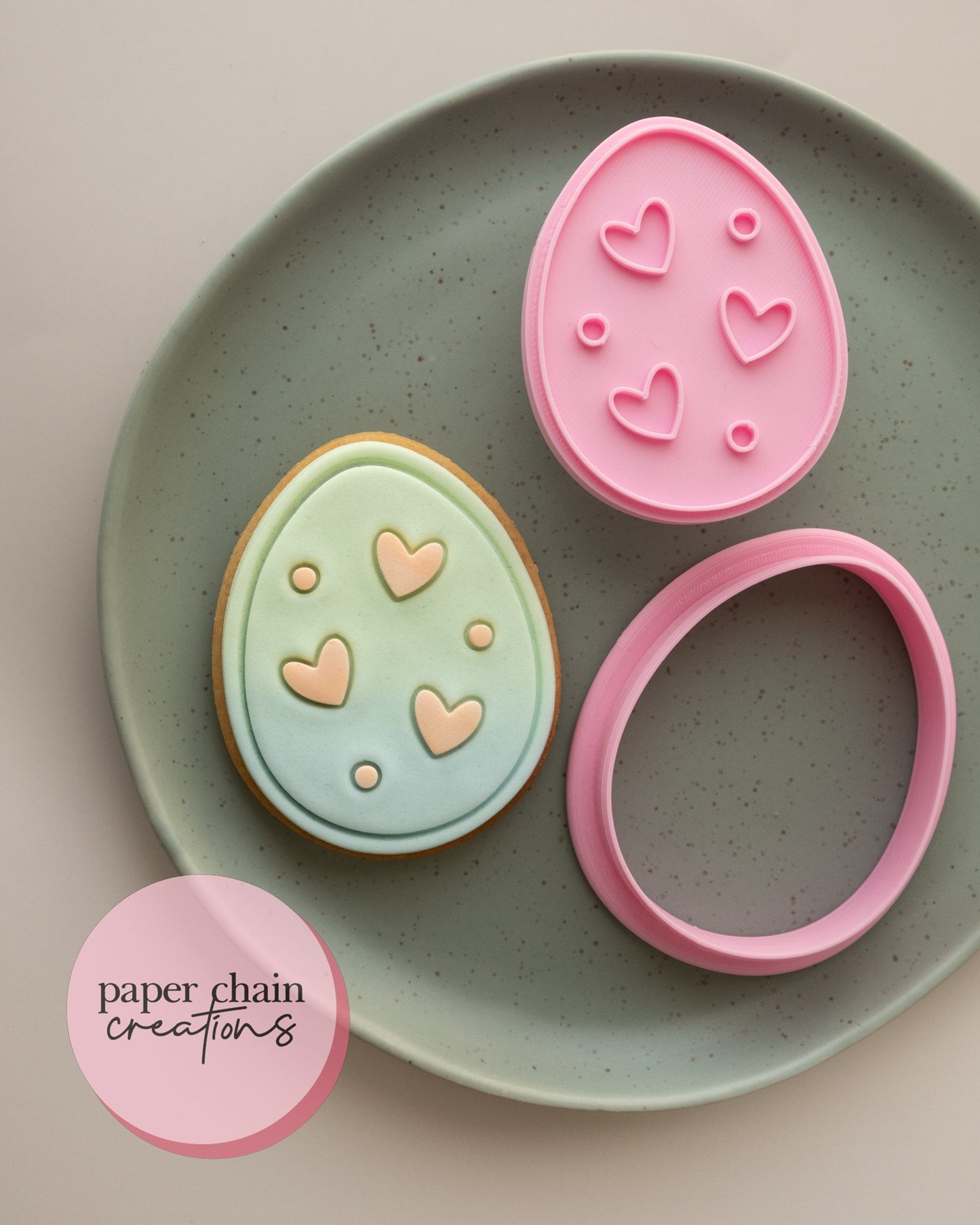 Easter Egg Cookie Cutter and Fondant Embosser