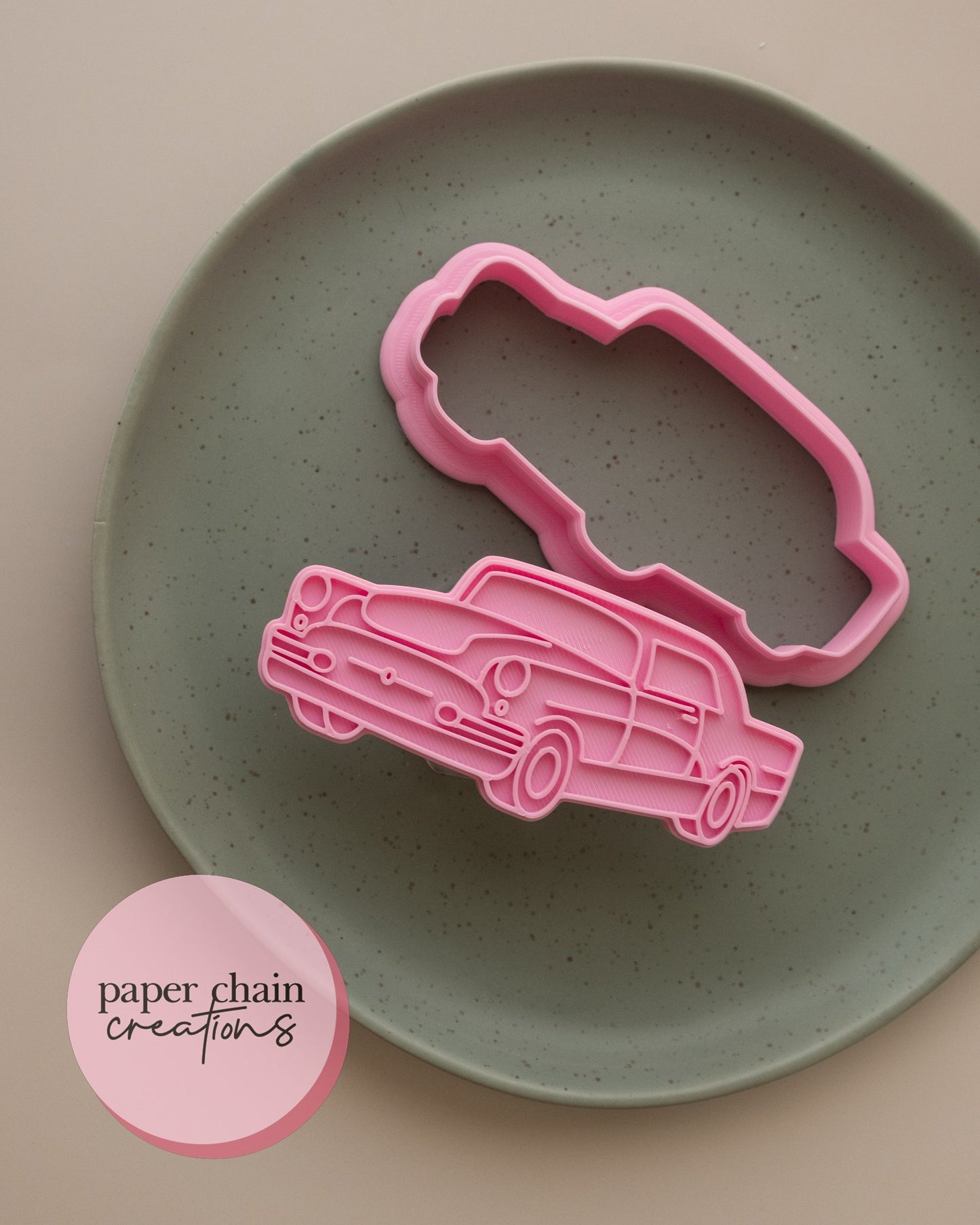 Vintage Car Side Profile Cookie Cutter and Fondant Embosser